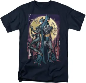 Batman and Catwoman Paint The Town Unisex Adult T Shirt for Men and Women