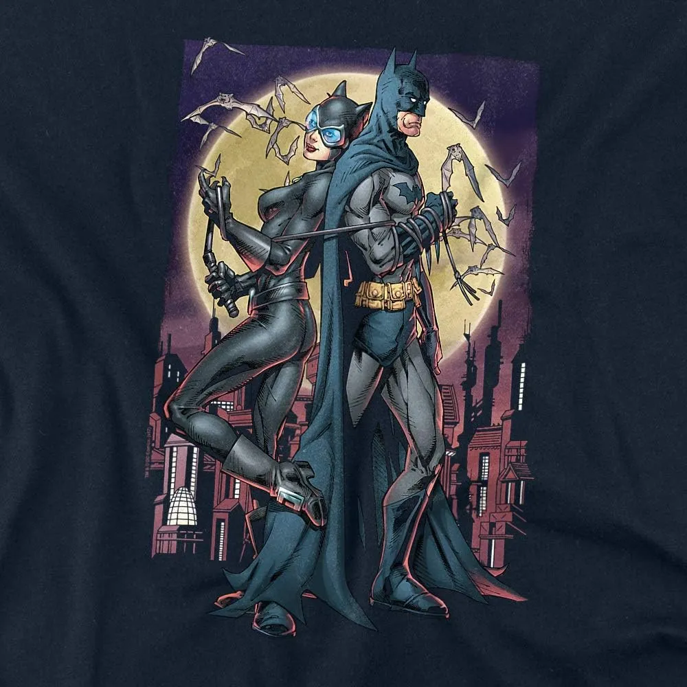 Batman and Catwoman Paint The Town Unisex Adult T Shirt for Men and Women