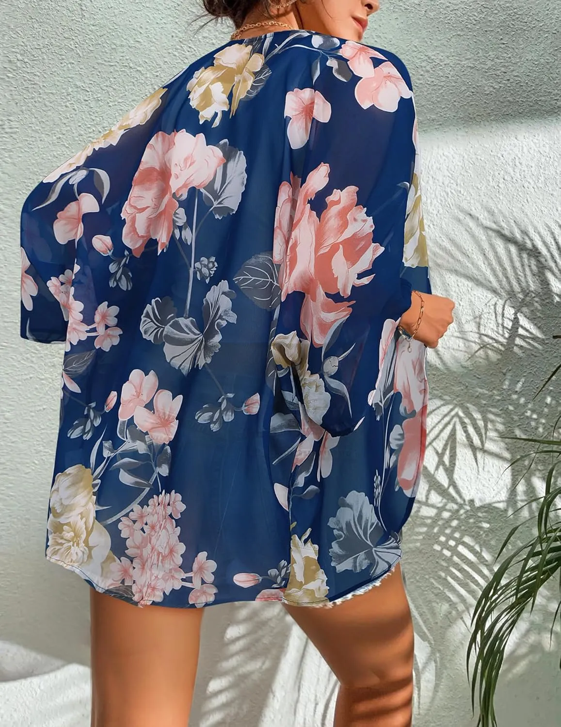 BB&KK Women's Floral Kimono Summer Short Cover Ups Tops
