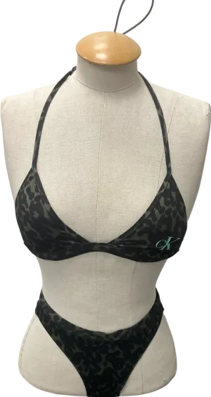 Calvin Klein Green And Black Printed Bikini Set 12 Years