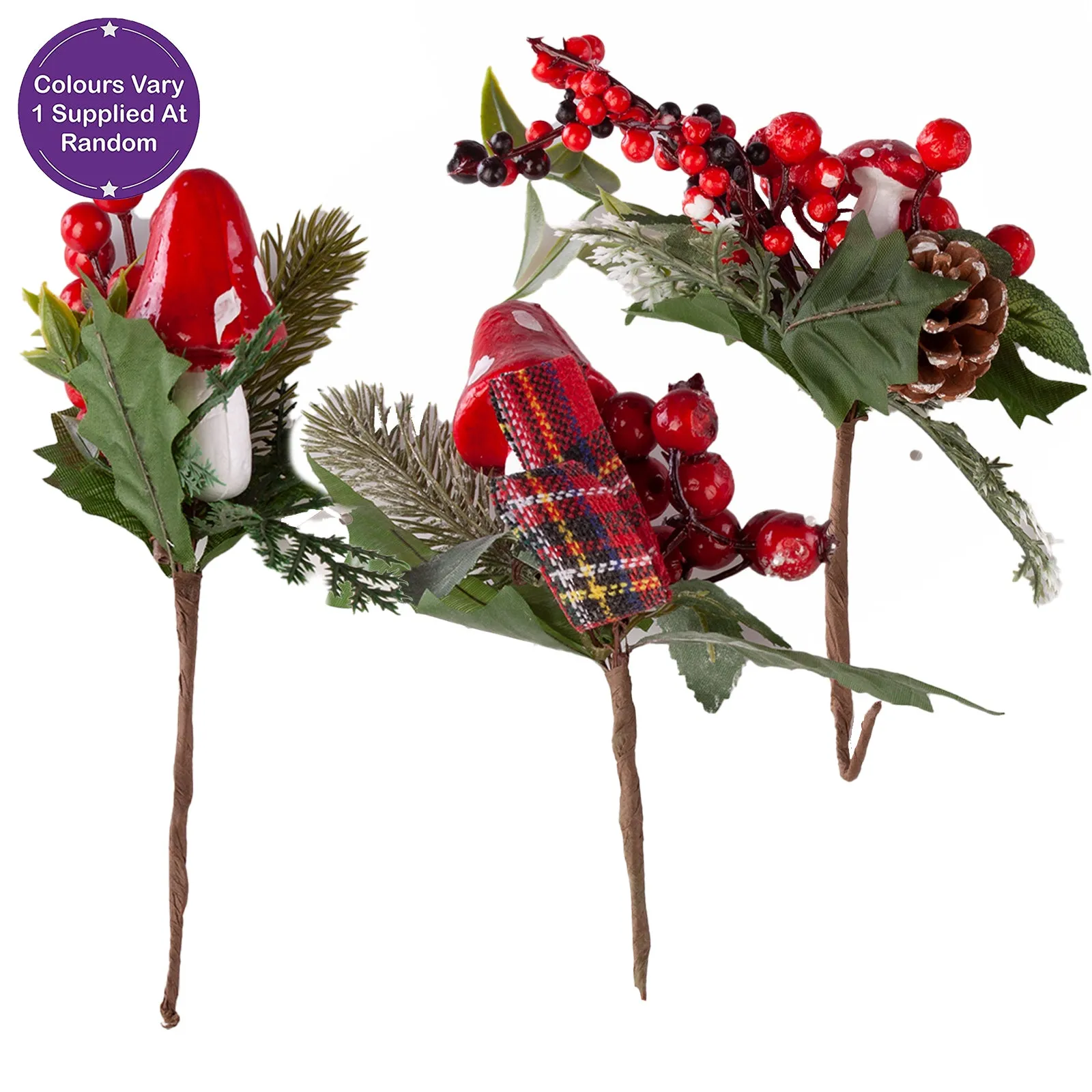 Christmas Berry Picks 3 Styles Assorted