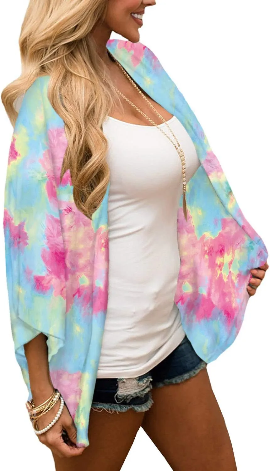 Chunoy Women Summer Kimono Cardigan Chiffon Loose Beach Cover Up Tops