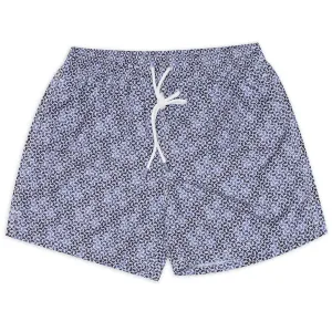 FEDELI Navy Blue-Gray Madeira Airstop Swim Shorts Trunks NEW S