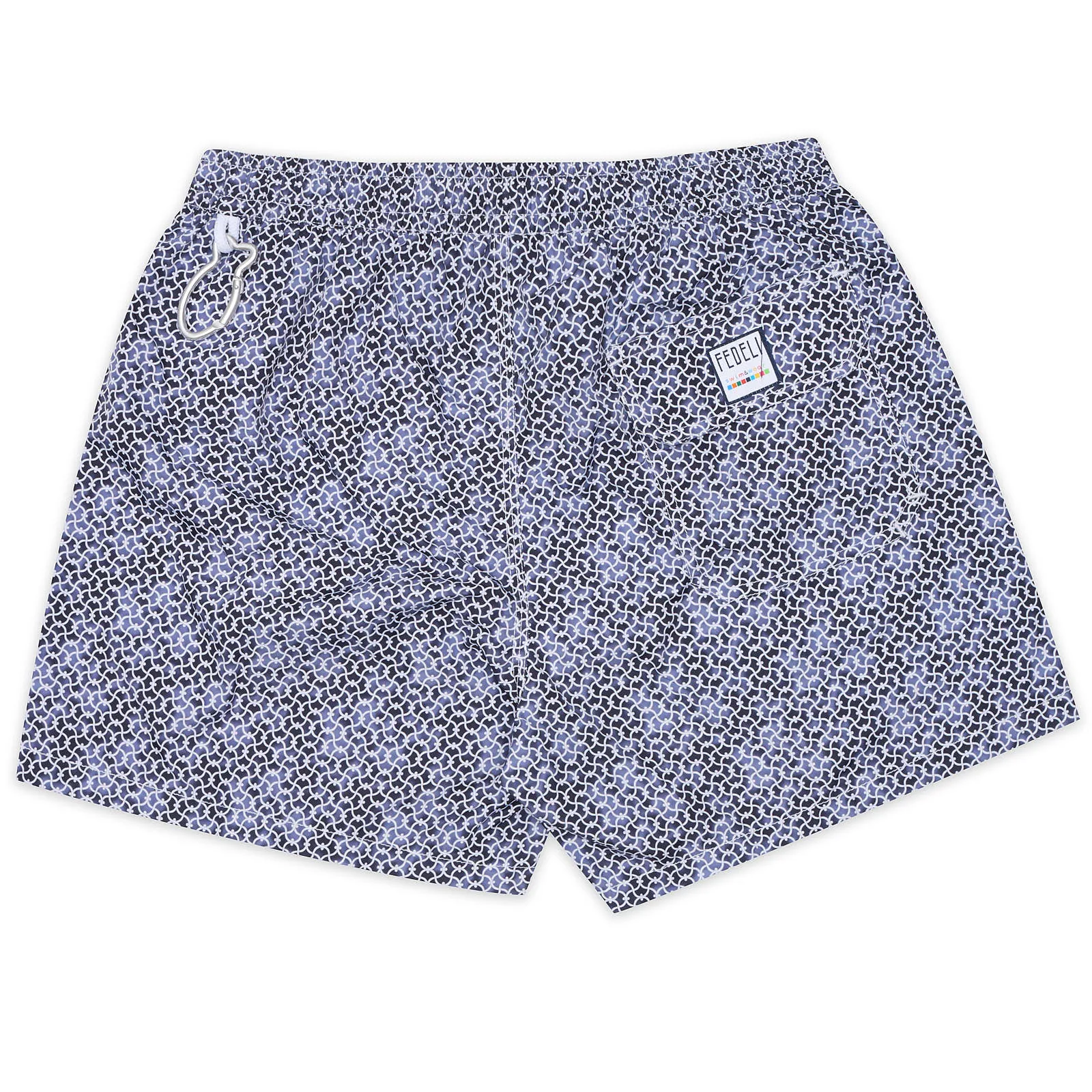 FEDELI Navy Blue-Gray Madeira Airstop Swim Shorts Trunks NEW S