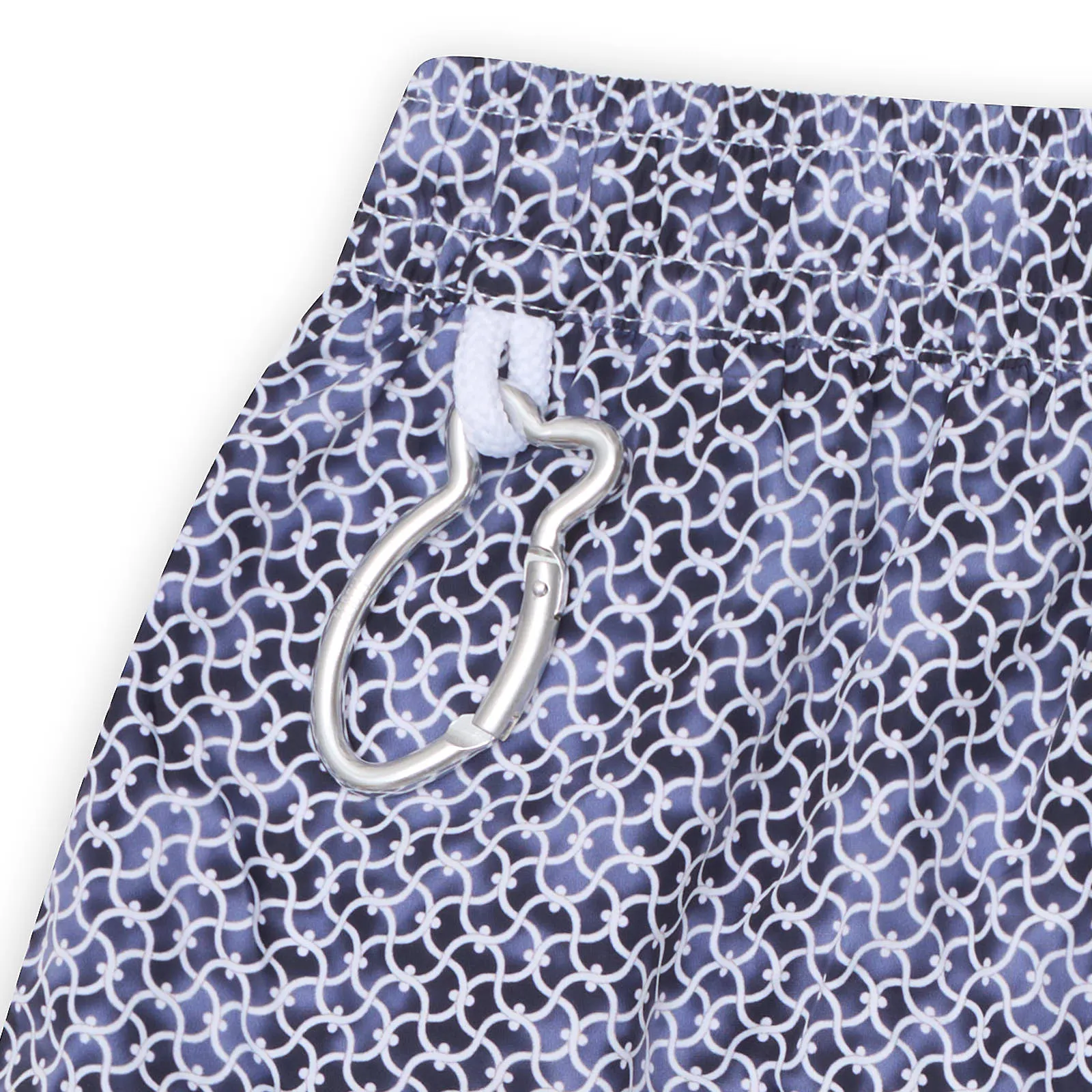 FEDELI Navy Blue-Gray Madeira Airstop Swim Shorts Trunks NEW S