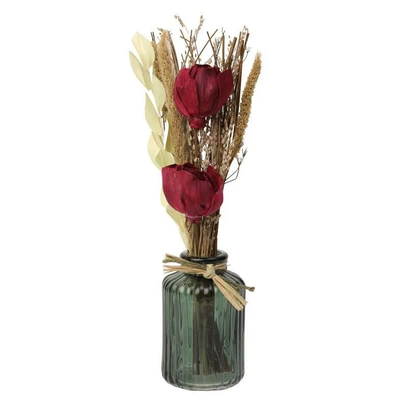 Ivania Vase With Dry Flowers - Red