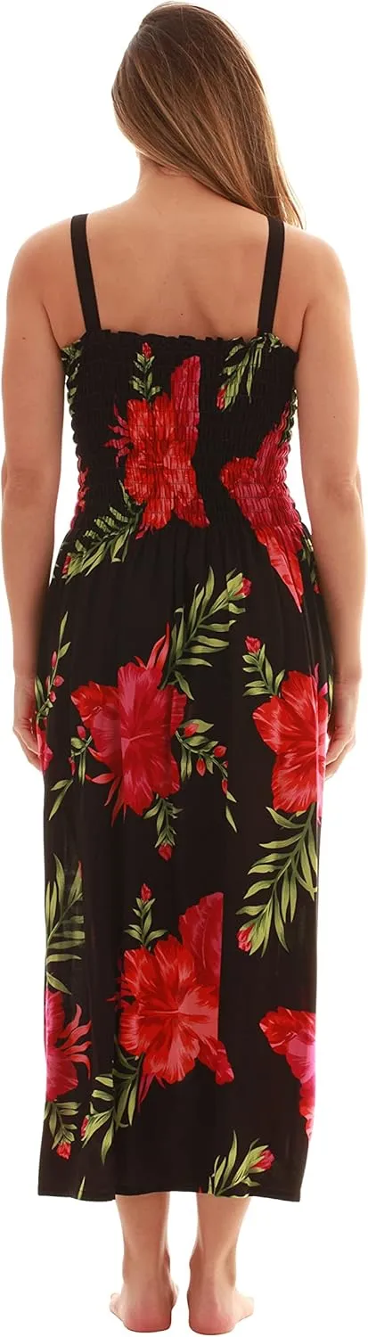 Just Love Floral Print Tube Sundress Swimwear Cover Up Summer Dress for Women
