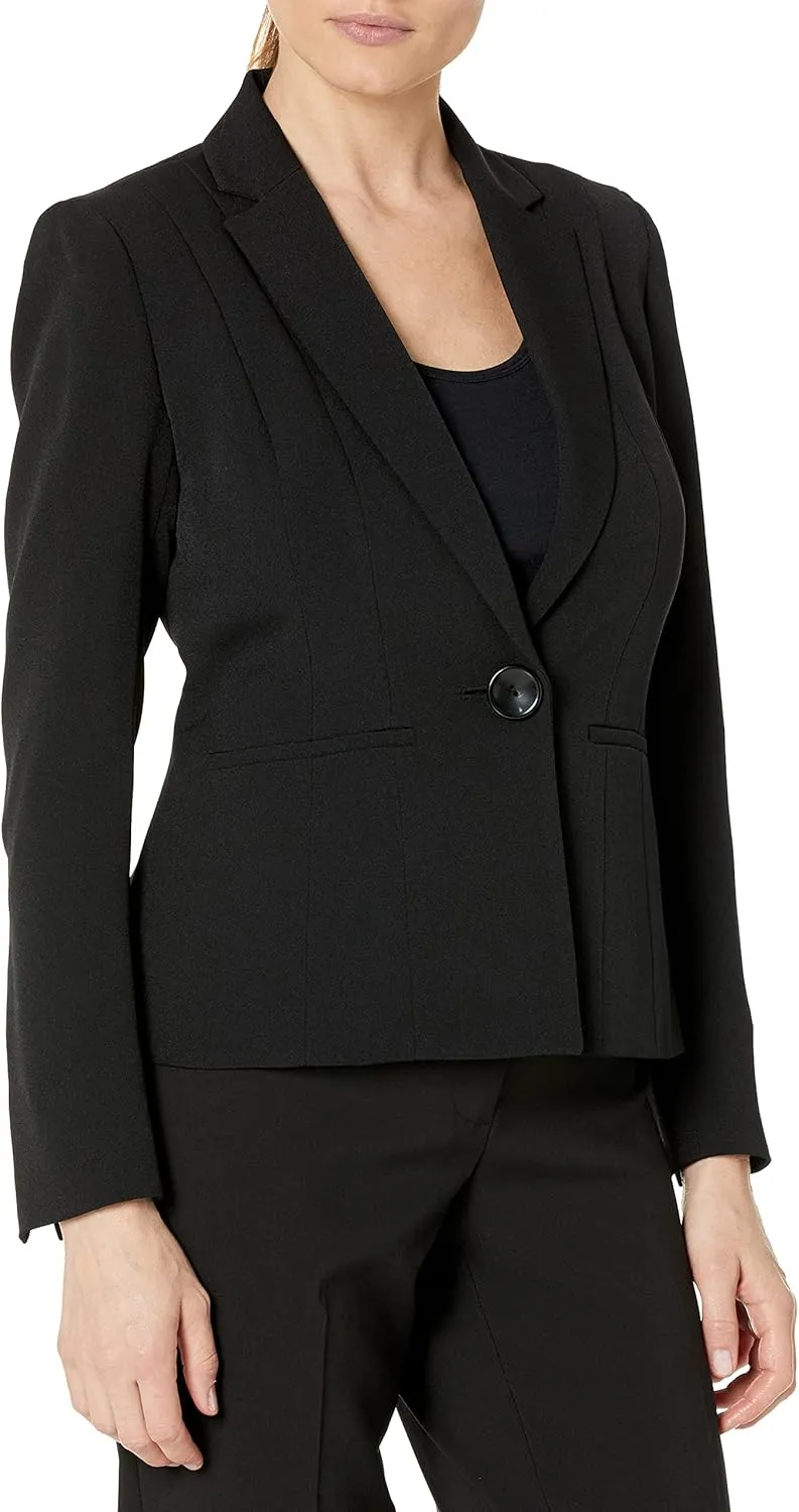 Kasper Women's Petite One Button Blazer-Black