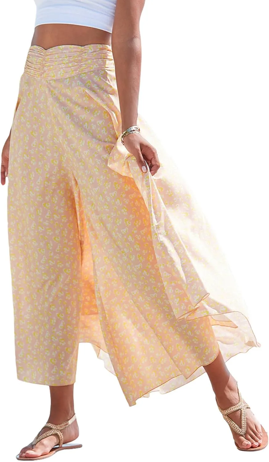 LASCANA Women's Printed Flowy Culottes
