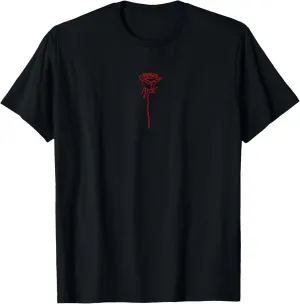 Minimalist Aesthetic Red Rose Soft Grunge Punk Goth Artsy T-Shirt