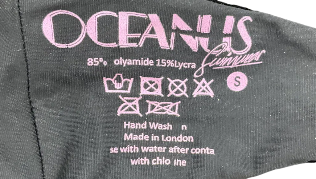 ocean swim Black Embroidered Sequin Bandeau Bikini Top And Bottoms UK XS/S