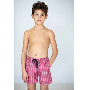 Piccolo Swim Shorts, Sorrento Red Stripe