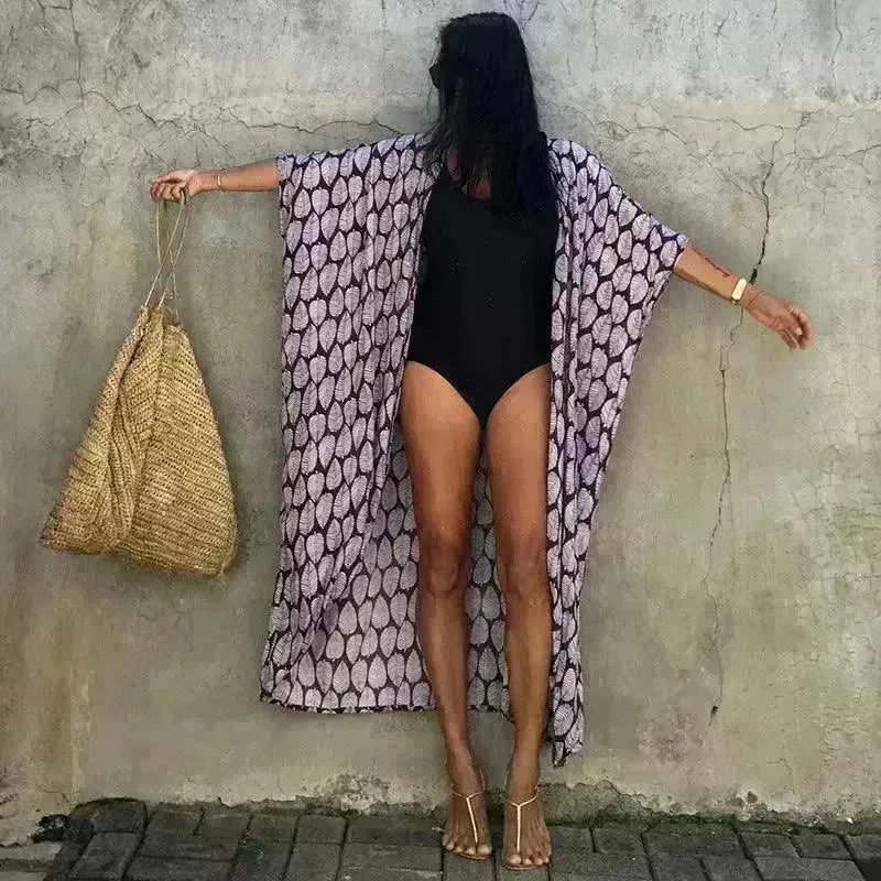 Polyester Ladies Sun Protection Resort Beach Dress Cover Up