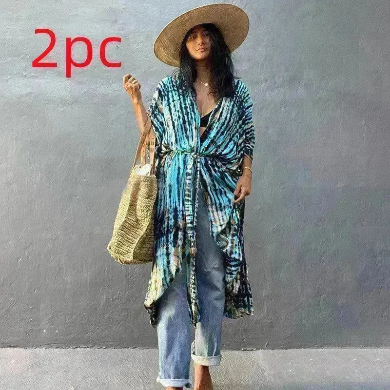 Polyester Ladies Sun Protection Resort Beach Dress Cover Up