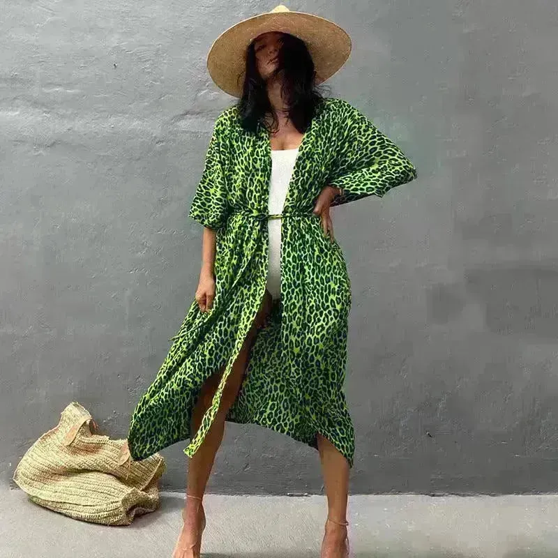 Polyester Ladies Sun Protection Resort Beach Dress Cover Up