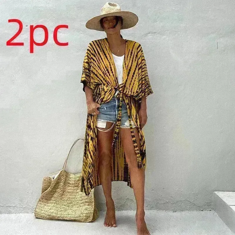 Polyester Ladies Sun Protection Resort Beach Dress Cover Up