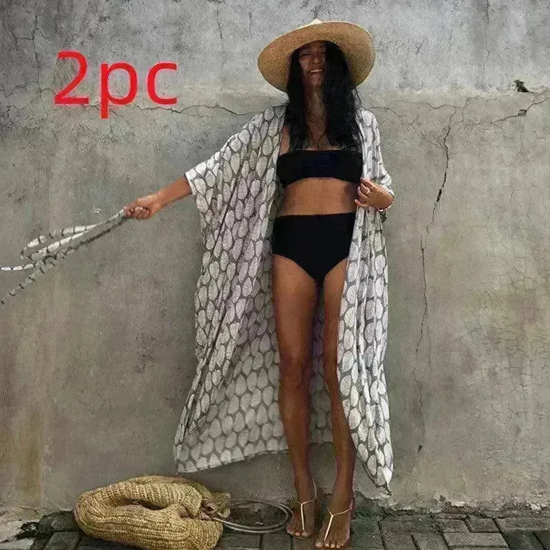 Polyester Ladies Sun Protection Resort Beach Dress Cover Up
