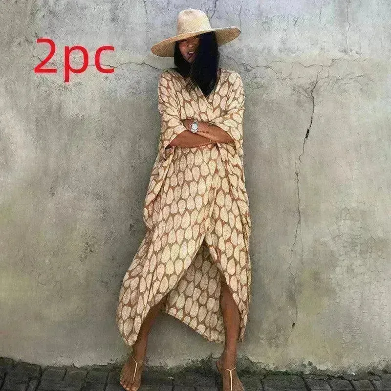 Polyester Ladies Sun Protection Resort Beach Dress Cover Up