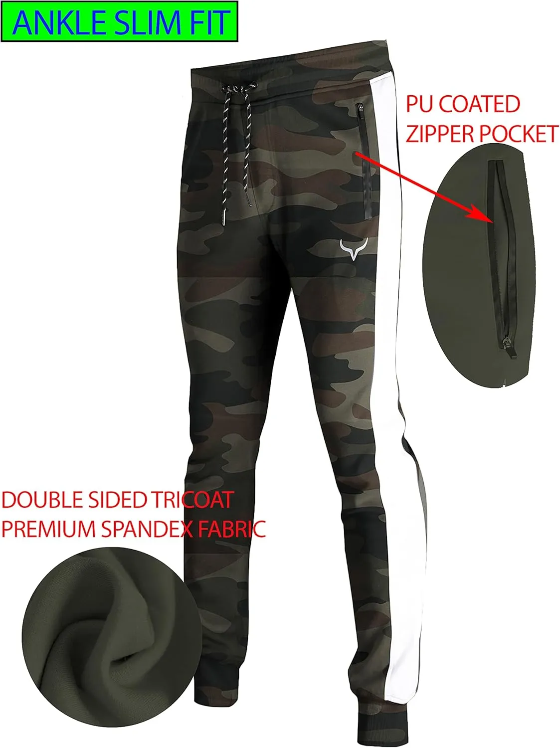 SCREENSHOT Sports Mens Spandex Fleece Athletic Jogger Fitness Workout Gym Sweatpants