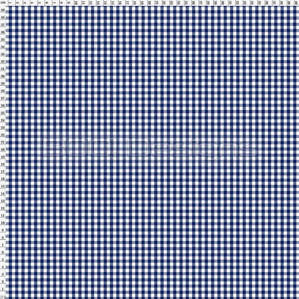 Spandex Gingham Navy Small