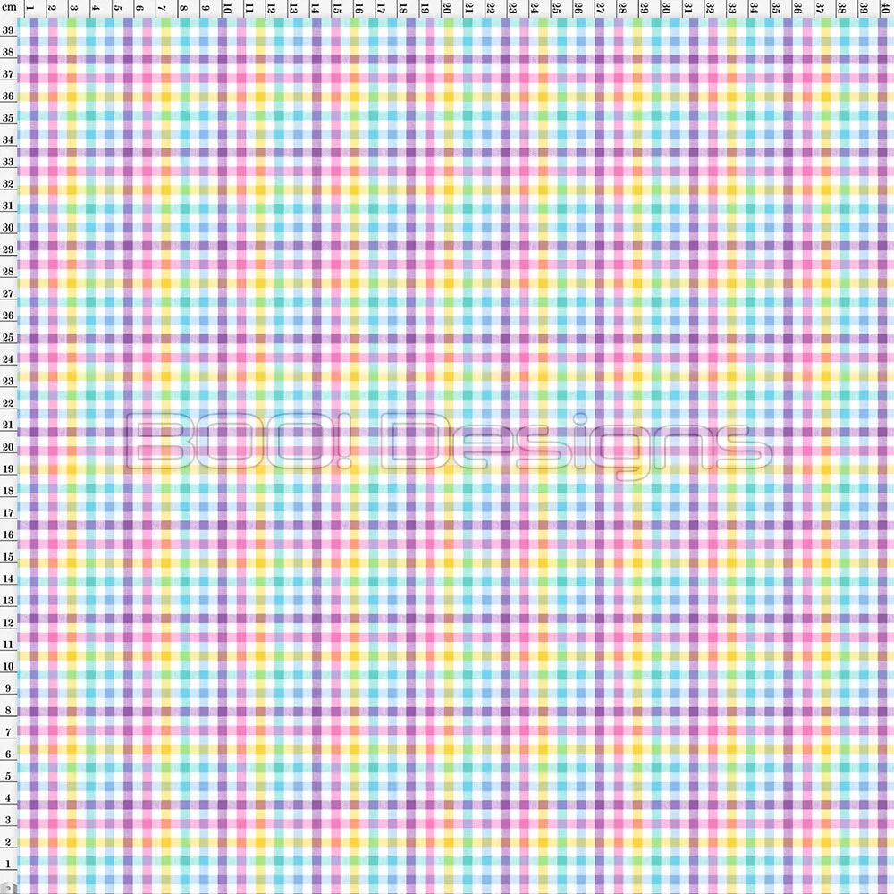 Spandex Gingham Pastel Rainbow Small