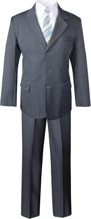 Spring Notion Big Boys' Pinstripe Suit Set Black
