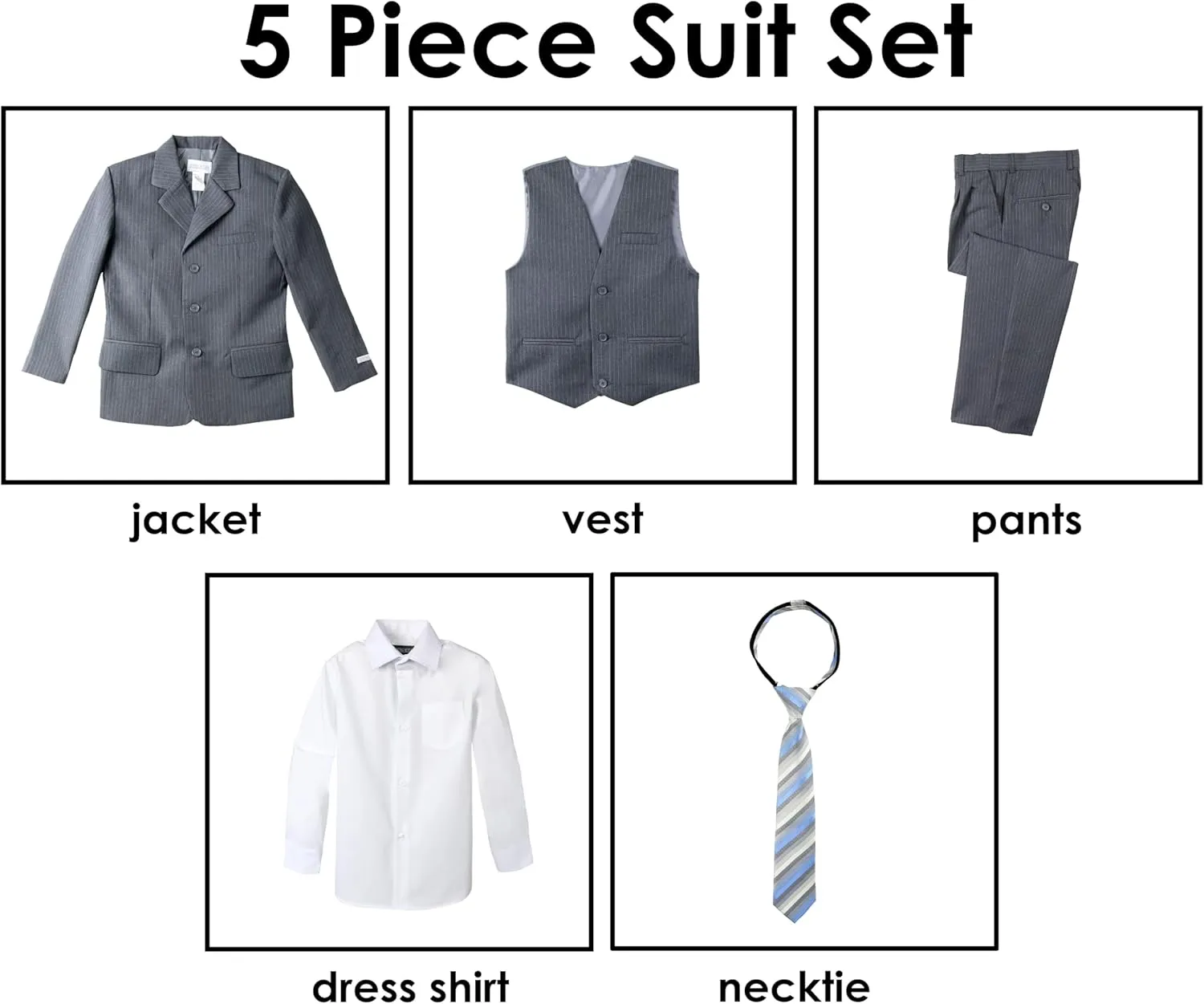 Spring Notion Big Boys' Pinstripe Suit Set Black