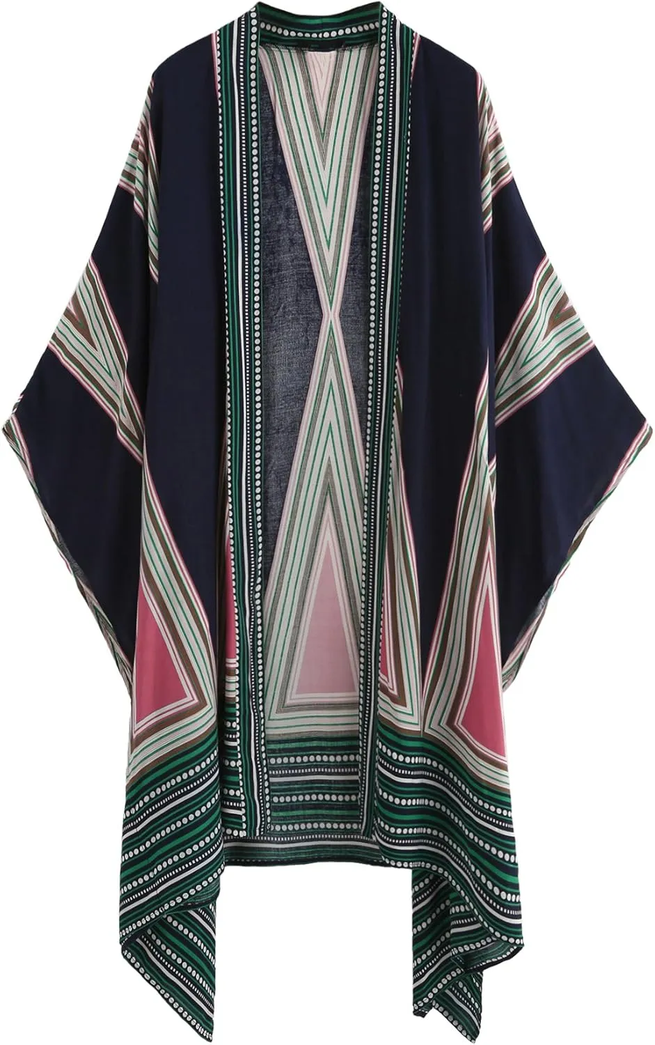 SweatyRocks Women Kimono Vintage Floral Beach Long Cover Up