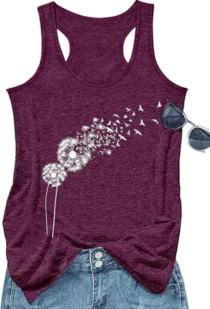 Vintage Mandala Graphic Tank Tops for Women Summer Beach Graphic Loose Tanks Vest Vacation Racerback Tank Cami