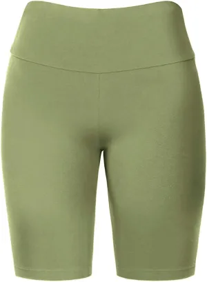 Women's Biker Shorts Buttery Soft High Waist Mid Thigh Cotton Spandex Pants